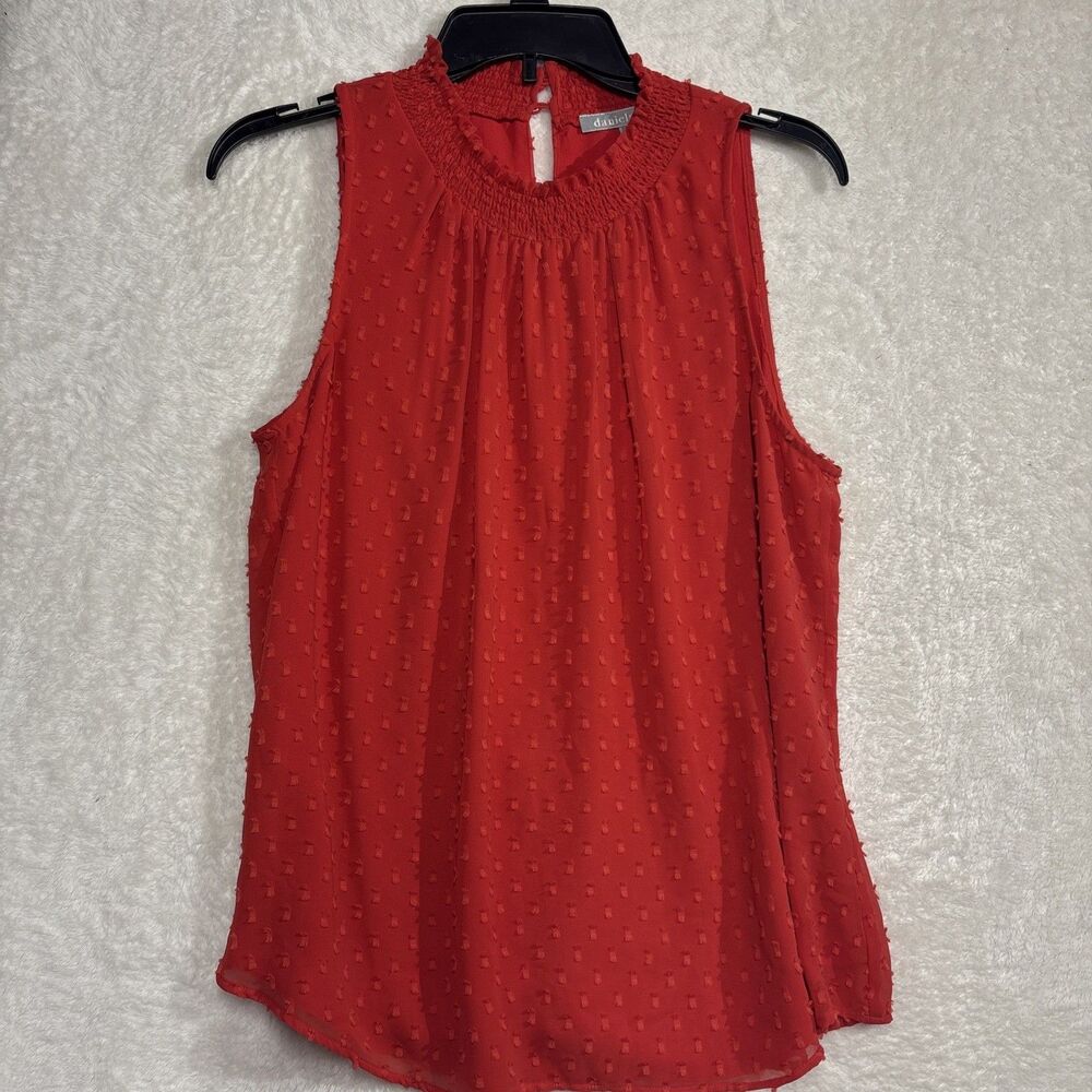 Daniel Rain Women Sleeveless Blouse Size Medium Orange/Poppy Red